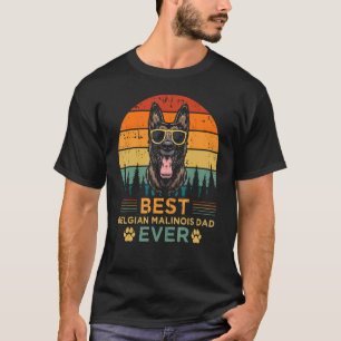 Camiseta Mens Retro Style Melhor Pai Malinois Belga Ever Fa