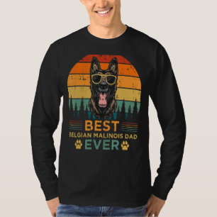 Camiseta Mens Retro Style Melhor Pai Malinois Belga Ever Fa