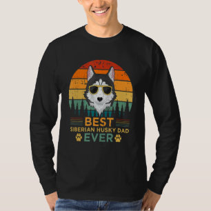 Camiseta Mens Retro Style Melhor Pai Siberiano Husky Alguma