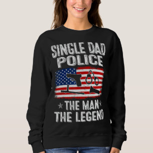 Camiseta Mens Retro-Us Bandeira Dia de os pais Polícia Pai