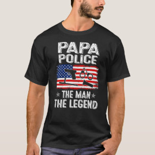 Camiseta Mens Retro-Us Dia de os pais De Bandeira Papa Polí