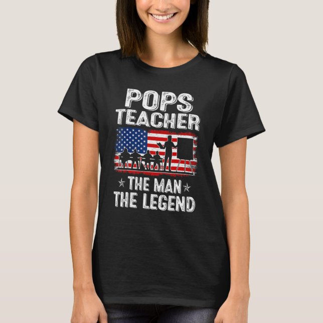 Camiseta Mens Retro Us Flag Pop Professor O L (Frente)