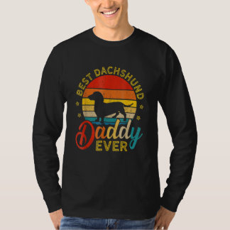 Camiseta Mens Retro Vintage Best Dachshund Daddy Ever Dog D