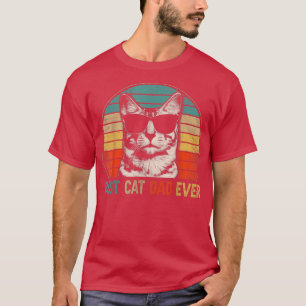 Camiseta Mens Retro Vintage Cat Pai Engraçado Melhor Pai De