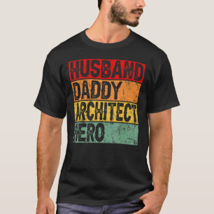 Camiseta Mens Retro Vintage Husband Pai Architect Padre'