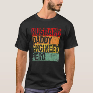 Camiseta Mens Retro Vintage Marido Pai Engenheiro do Pai
