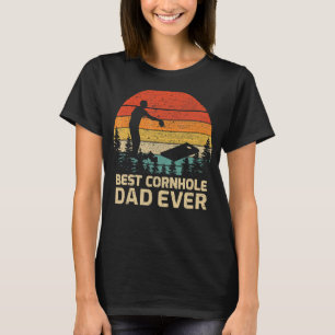 Camiseta Mens Retro Vintage Melhor Pai Cornhole