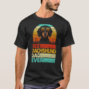 Camiseta Mens Retro Vintage Melhor Pai Dachshund Nunca Pais