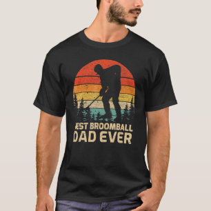 Camiseta Mens Retro Vintage Melhor Pai De Broomball Já Pai