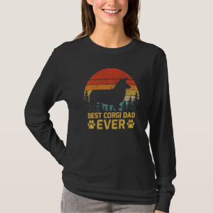 Camiseta Mens Retro Vintage Melhor Pai de Corgi Nunca Da Pa