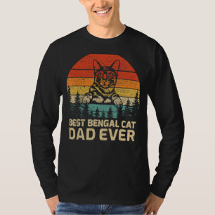 Camiseta Mens Retro Vintage Melhor Pai De Gato Bengala Nunc