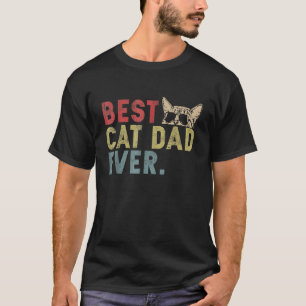 Camiseta Mens Retro Vintage Melhor Pai De Gato Ever Goma De