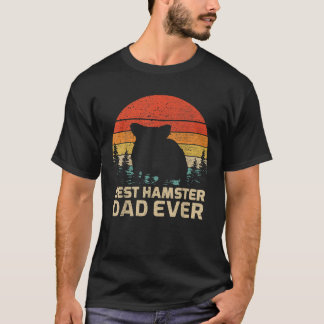 Camiseta Mens Retro Vintage Melhor Pai de Hamster Nunca Pai