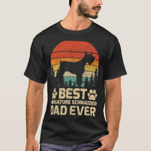 Camiseta Mens Retro Vintage Melhor Pai De Miniatura Schnauz