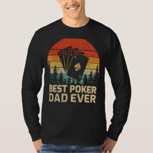 Camiseta Mens Retro Vintage Melhor Pai de Poker Alguma Vez