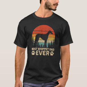 Camiseta Mens Retro Vintage Melhor Pai de Whippet Nunca do