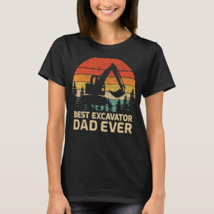 Camiseta Mens Retro Vintage Melhor Pai Escavadora Já Pai'