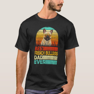 Camiseta Mens Retro Vintage Melhor Pai Francês Para Buldogu