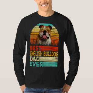 Camiseta Mens Retro Vintage Melhor Pai Inglês Para Buldogue