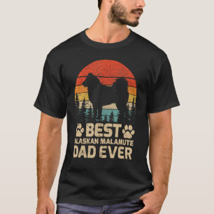Camiseta Mens Retro Vintage Melhor Pai Malamute do Alasca