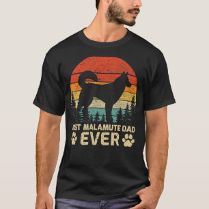 Camiseta Mens Retro Vintage Melhor Pai Malamute do Pai