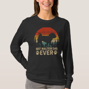 Camiseta Mens Retro Vintage Melhor Pai Maltês de Todos os P