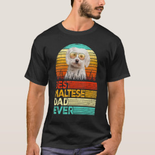 Camiseta Mens Retro Vintage Melhor Pai Maltês Nunca Pais D