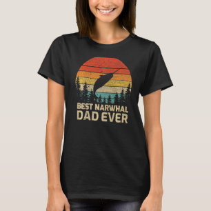 Camiseta Mens Retro Vintage Melhor Pai Narwhal Nunca do Pai