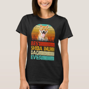 Camiseta Mens Retro Vintage Melhor Pai Shiba Inu Nunca Pais
