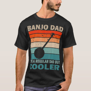 Camiseta Mens Retro Vintage Music Pai Banjo Player & Fan Fa
