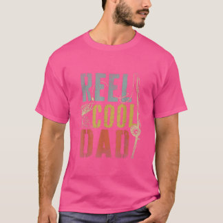 Camiseta Mens Retro Vintage Reel Cool Dad Fishing Fathers D