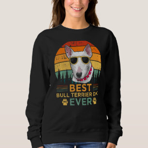 Camiseta Mens Retro Vintage Sunset Best Bull Terrier Pai Fa