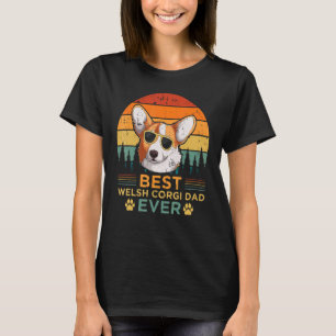Camiseta Mens Retro Vintage Sunset Best Welsh Corgi Pai Gor