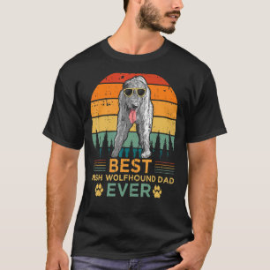 Camiseta Mens Retro Vintage Sunset Melhor Pai De Wolfhound