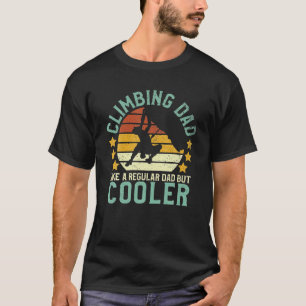Camiseta Mens Rock Escalando Montanha Pai Engraçado