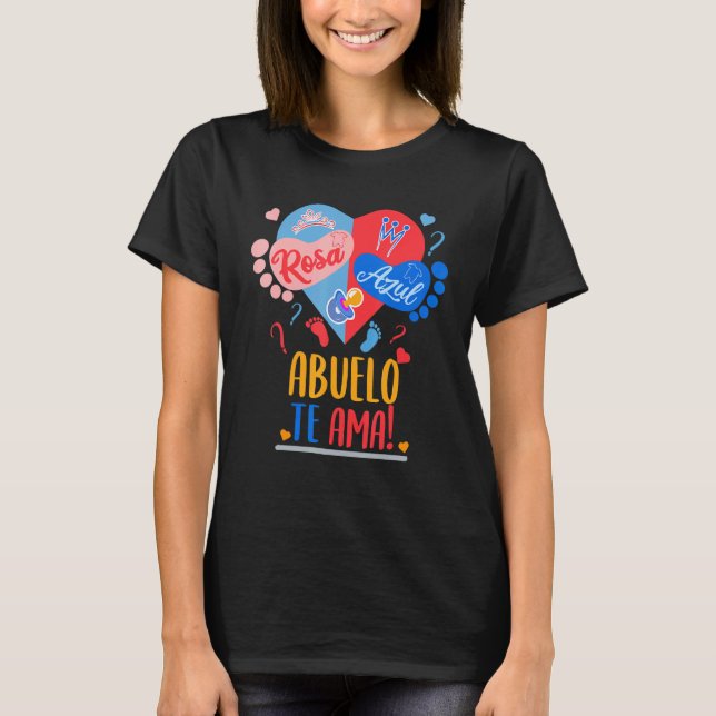 Camiseta Mens Rosa Azul Abuelo te Ama Revolução de Gênero (Frente)