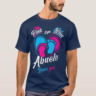 Camiseta Mens Rosa Ou Azul Abuelo Te Ama Revolução De Gêner