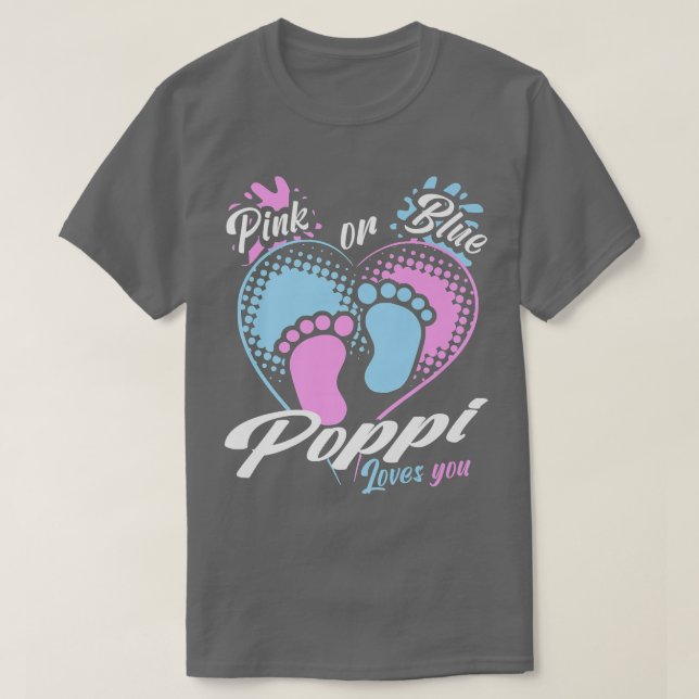 Camiseta Mens Rosa Ou Azul Poppi Te Ama Sexo Reveal Pa (Frente do Design)