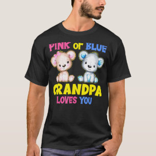 Camiseta Mens Rosa Ou Azul Vovô Te Ama Chá de fraldas Ge