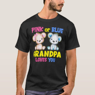 Camiseta Mens Rosa Ou Azul Vovô Te Ama Chá de fraldas Ge