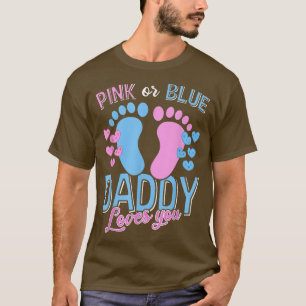 Camiseta Mens Rosa ou Pai Azul te ama Revelação de Gênero