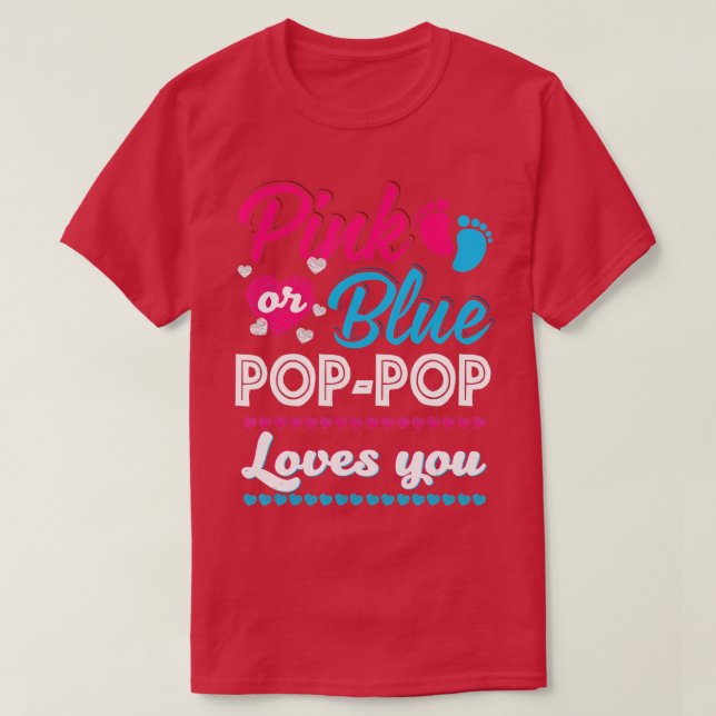 Camiseta Mens Rosa Ou Pop Azul Pop ama Sua Revelação De Gên (Frente do Design)