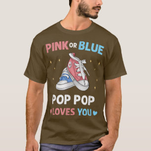 Camiseta Mens Rosa ou Pop Azul Pop ama Vovô Bebê G