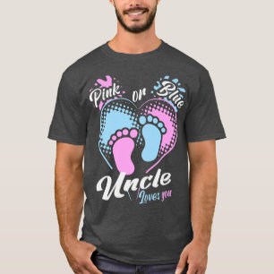 Camiseta Mens Rosa Ou Tio Azul Te Ama Sexo Reveal Pa