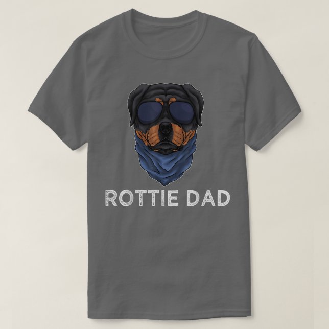 Camiseta Mens Rottie Pai Rottweiler Puppy Engraçado Pai do  (Frente do Design)