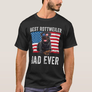 Camiseta Mens Rottweiler Pai Americano Bandeira do Cachorro