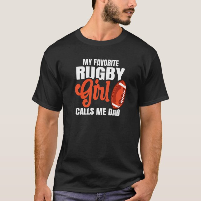 Camiseta Mens Rugby Citação Por Um Pai De Rapariga De Rugby (Frente)