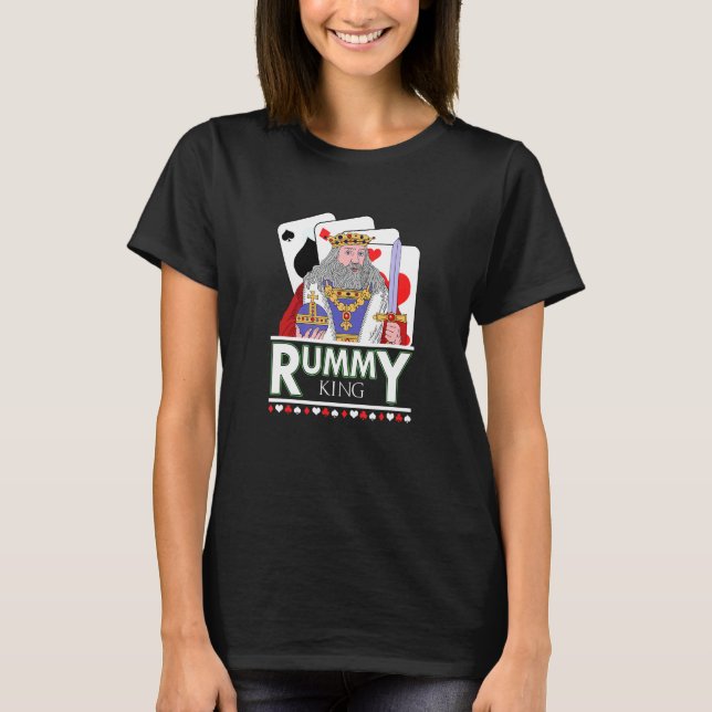 Camiseta Mens Rummy King Gin Jogo De Dois Jogadores Rum E G (Frente)