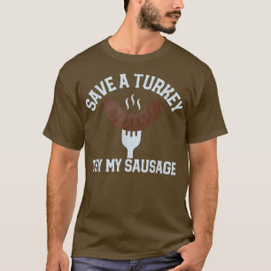 Camiseta Mens Salve um peru experimente meu obrigado de sal