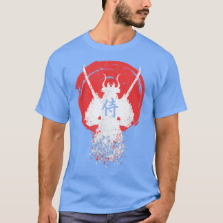 Camiseta Mens Samurai Mask Shirt Samurai Swords Bushido Sam